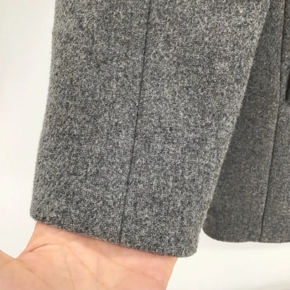 J Crew Mercantile Wool Blend Cit Coat Mid-Length Zip-Up Coat Heather Gray Size 2